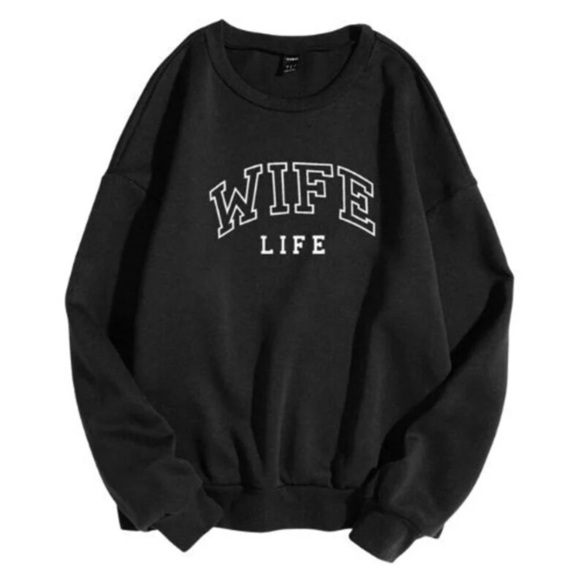 SHEIN Black 'Wife Life' Sweatshirt - Picture 1 of 1